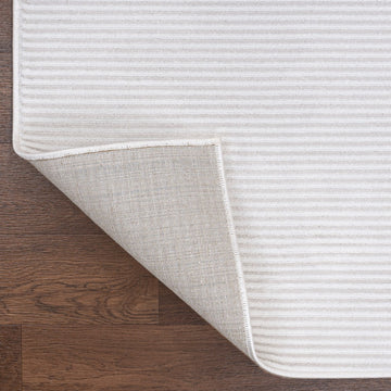 Cole Modern Minimalist Pinstripe High-low Area Rug